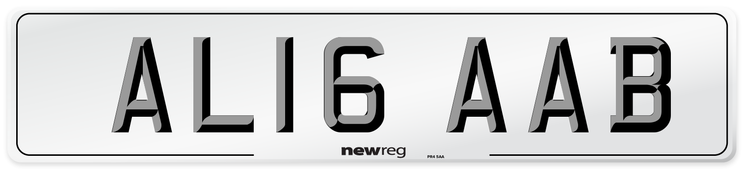 AL16 AAB Number Plate from New Reg